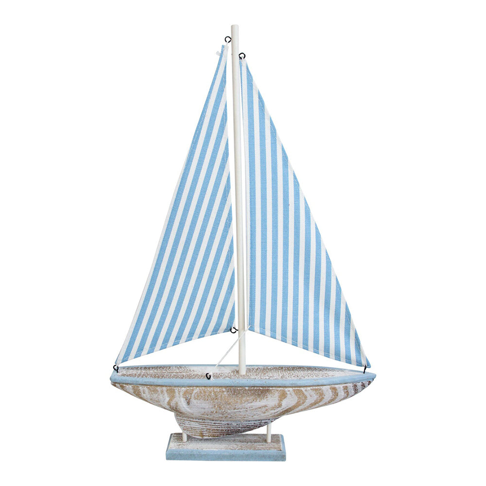 LVD MDF 37cm Sailboat Skipper Home Centrepiece Decor - Blue