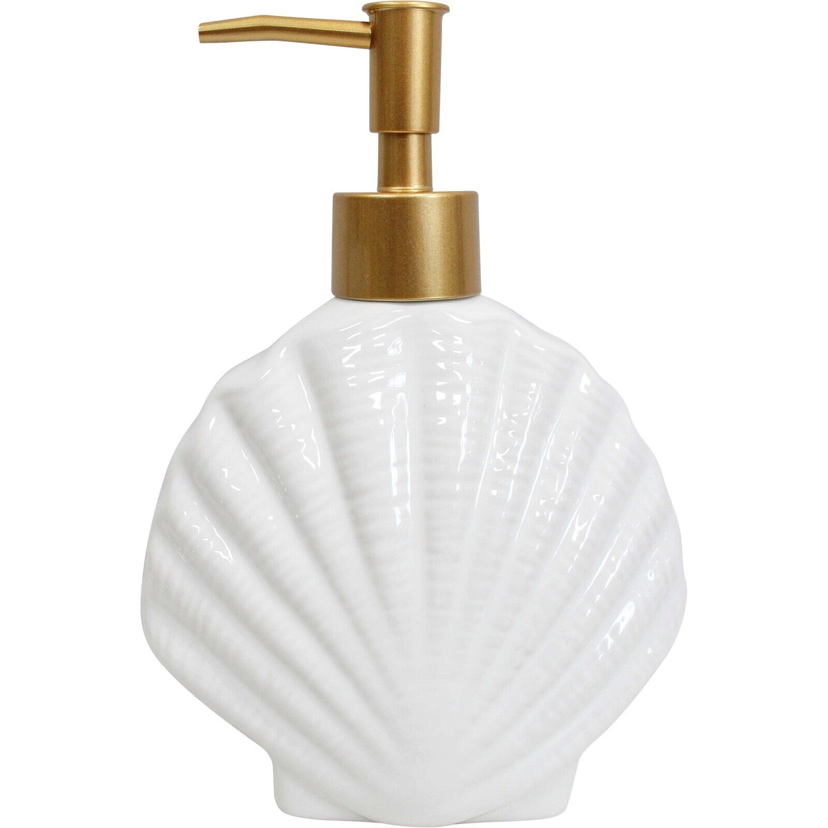 LVD 18cm Ceramic Shell Hand Soap Dispenser Pump Container Home/Bathroom White