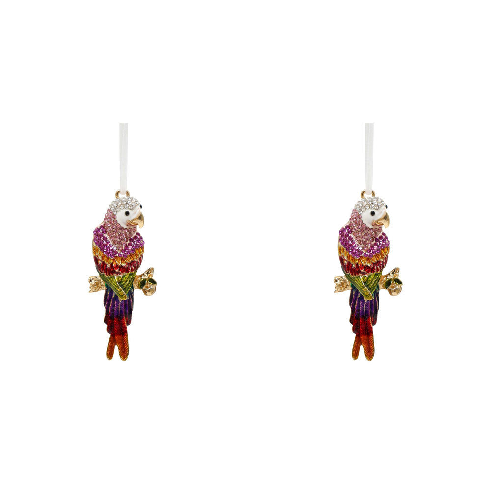 LVD Metal/Ribbon 9.5cm Sunset Parrot Hanging Decorative Charm/Figurine (2 Pack)