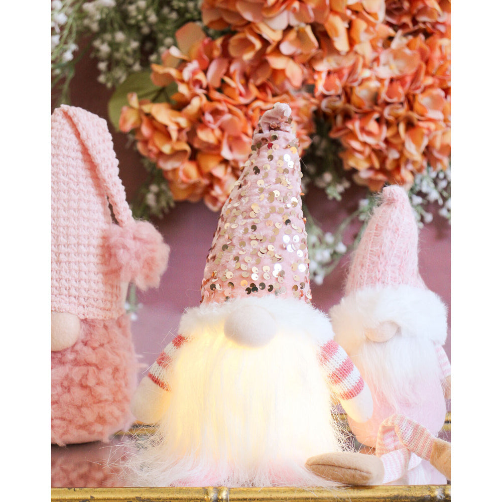 LVD 17x30cm Polyester LED Pink Gnome Home/Living Room Xmas Display Decor — image 2
