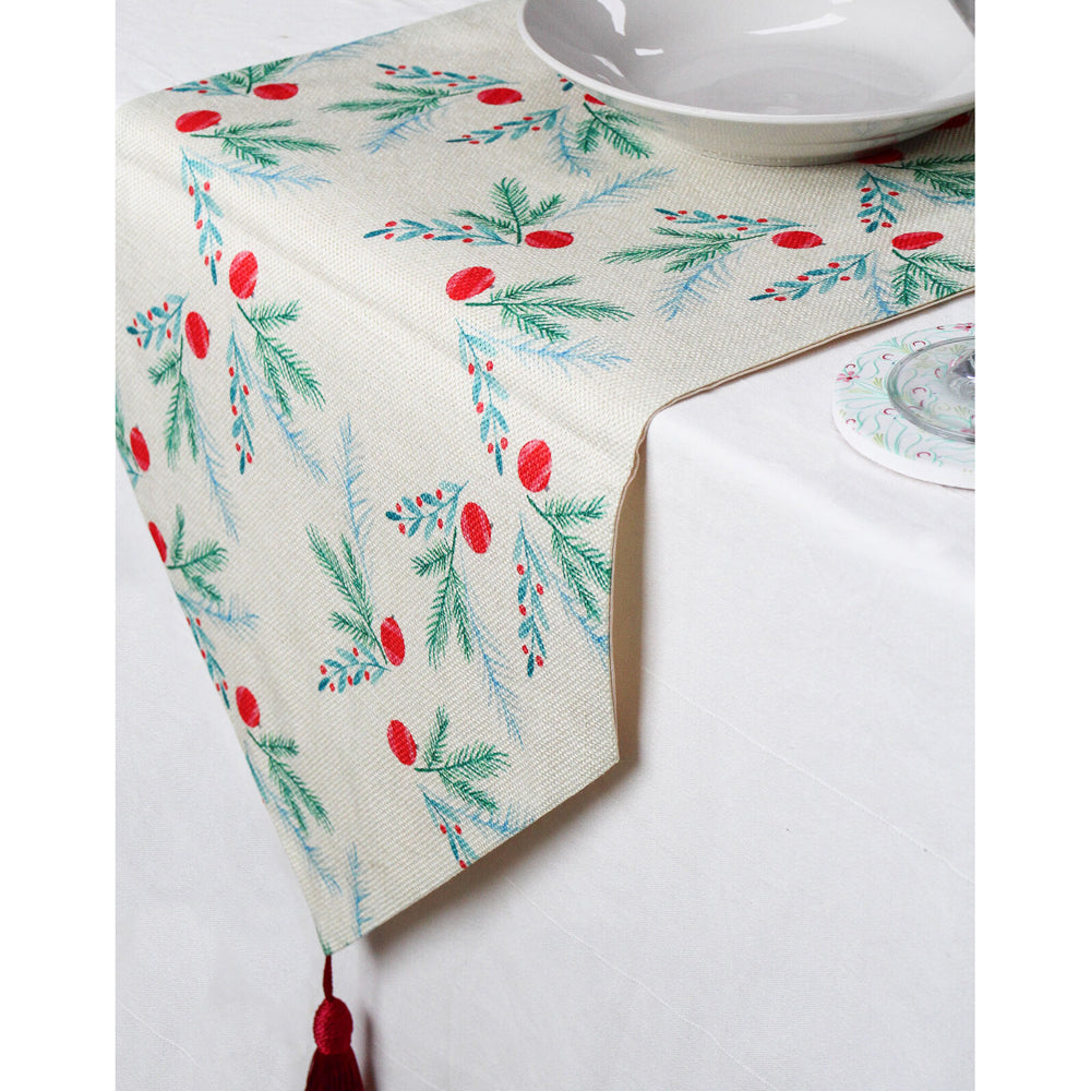 LVD Linen Christmas Leaves Table Runner Home/Kitchen Xmas Decor 33x180cm — image 2