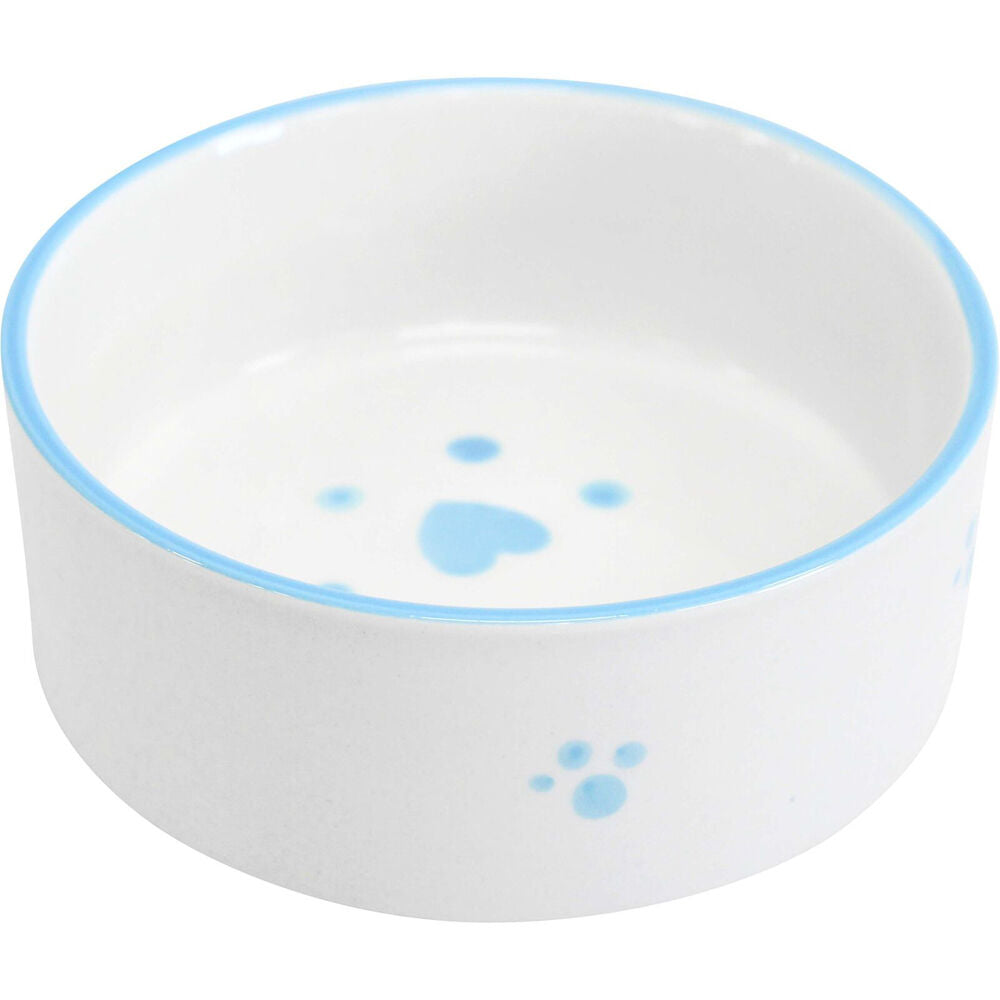 LVD 13x5cm Paws Ceramic Small/Medium Pet Drinking/Feeding Bowl — Blue