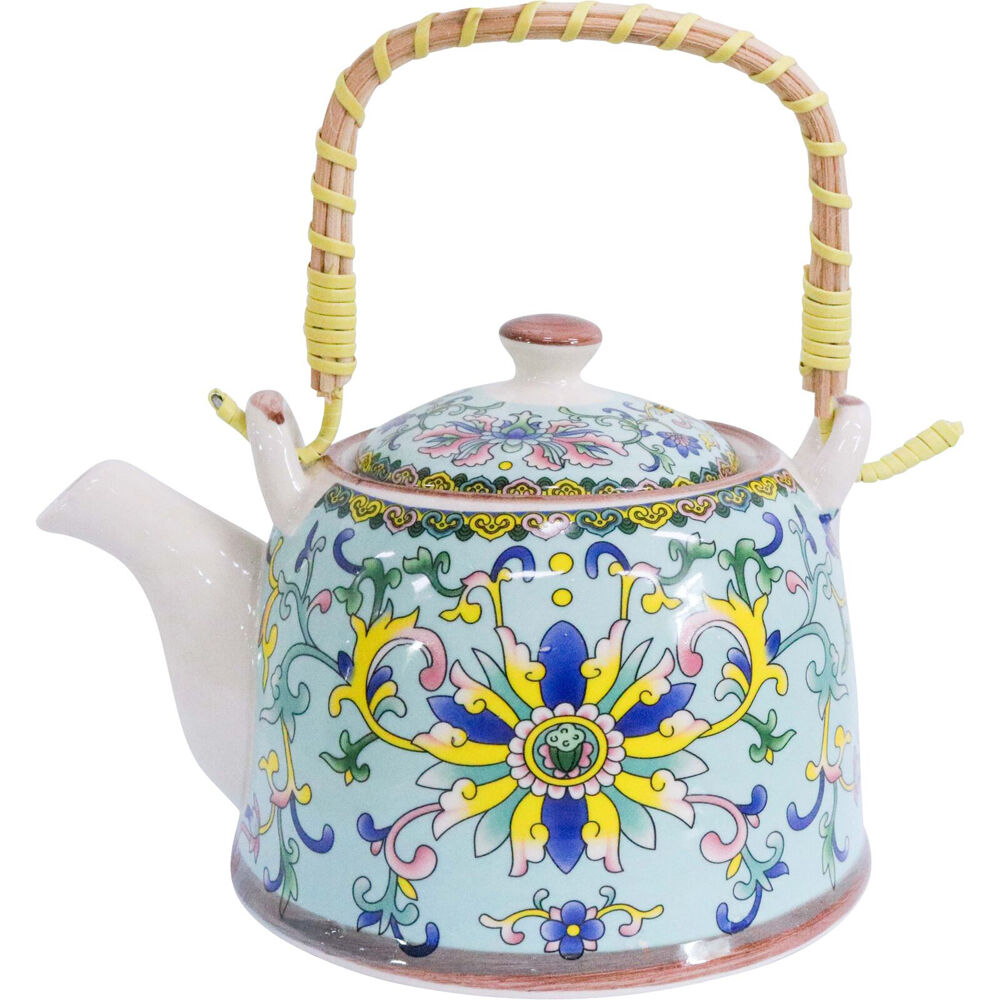 LVD 17x19cm Multicoloured Ceramic Motif Design Decorative Kitchen Teapot
