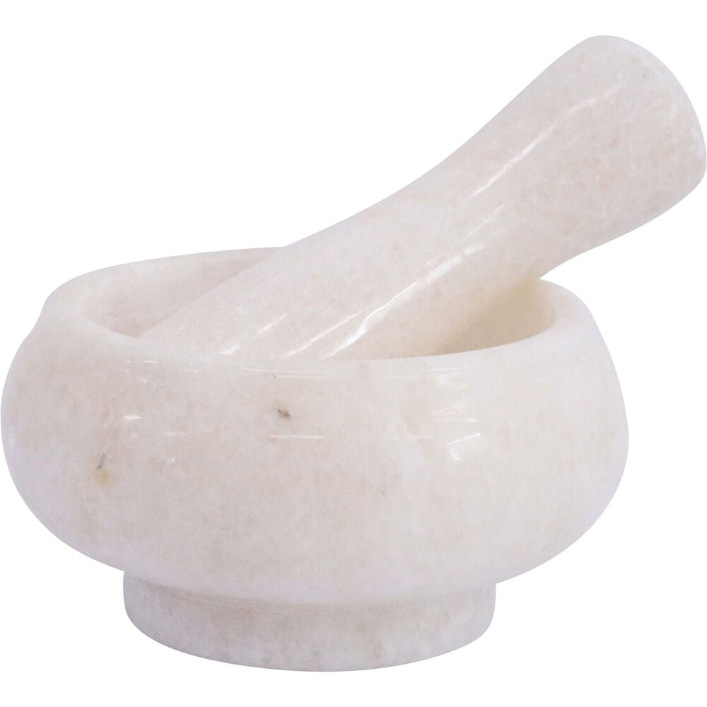 LVD Small Marble Mortar & Pestle Kitchen Grinding Bowl 8.5x5cm Soft White (2 Pack) — image 2