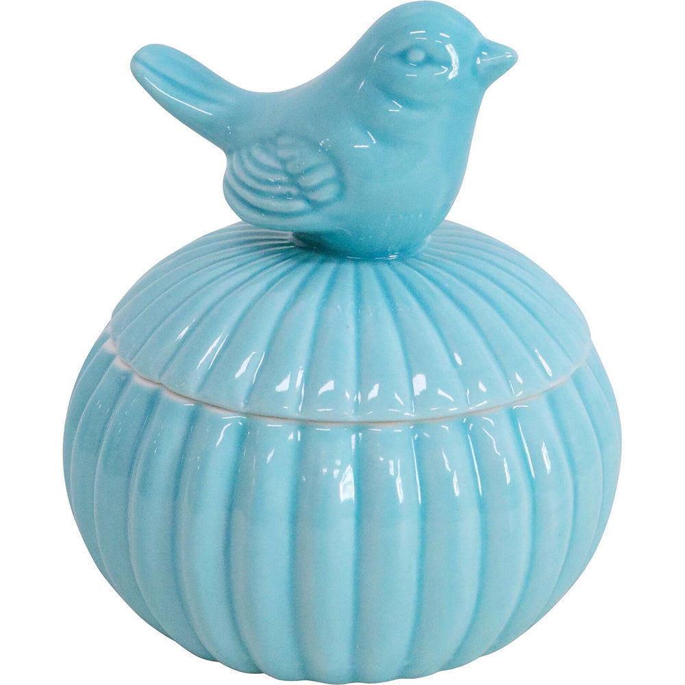 LVD Trinket Jar Teal Bird Decorative Display Home Lounge Indoor Table Decor