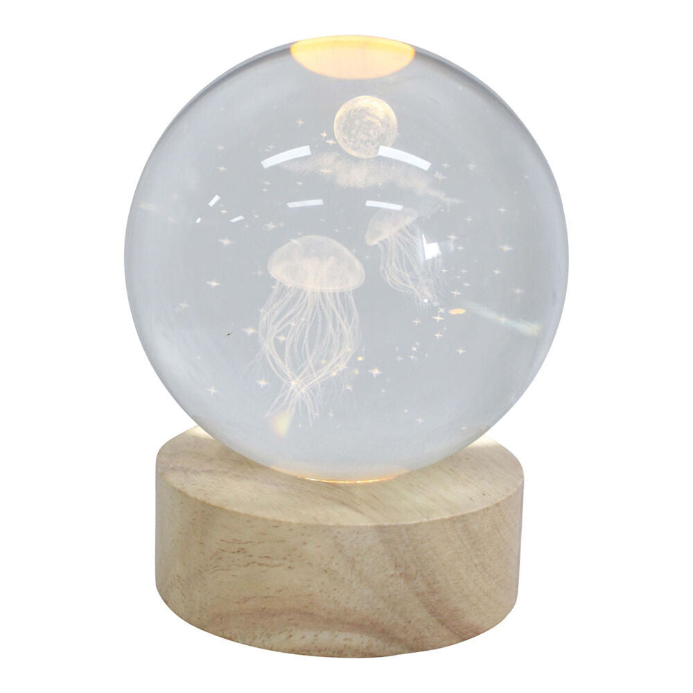LVD Glass/MDF Jellyfish LED Ball Ornament Home Tabletop Decor Combo Set Large — image 2