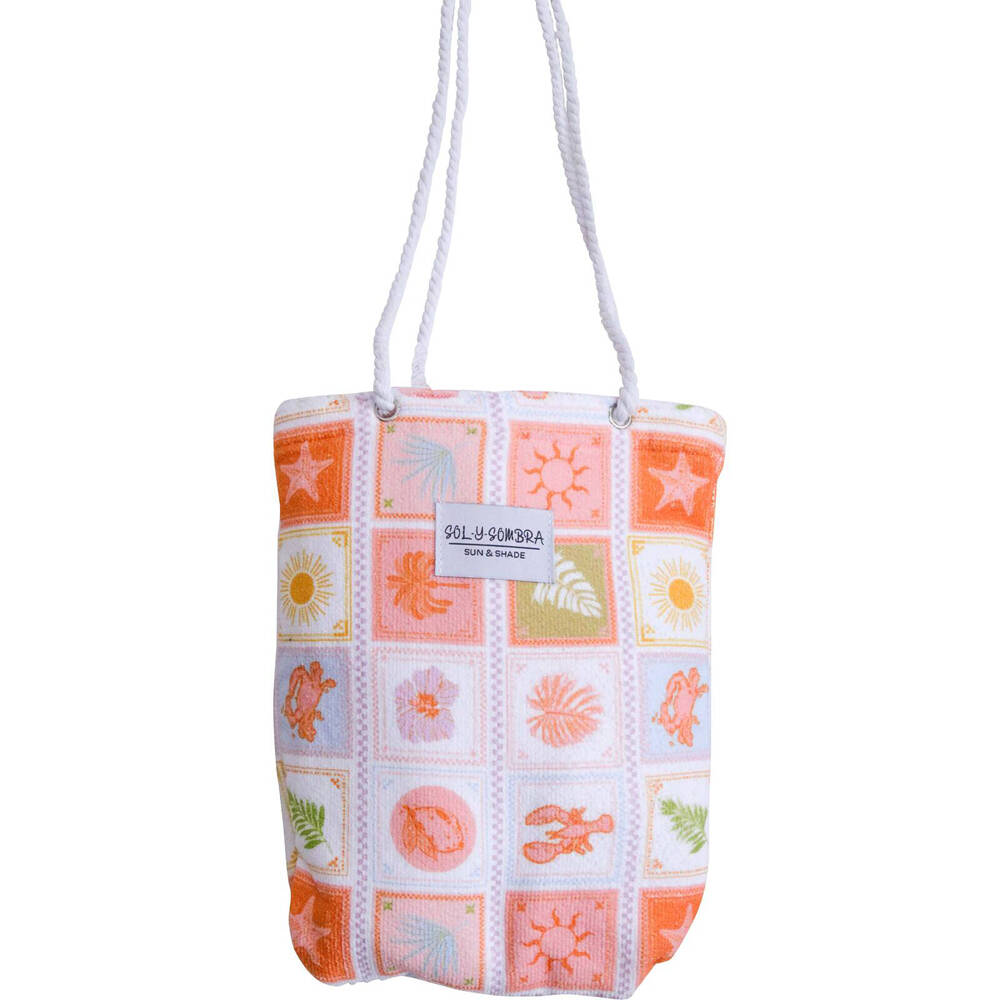 LVD Kids Microfibre Beach Towel In Bag Quick-Dry 70x140cm Pastel Postcards