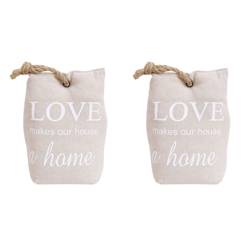LVD Doorstop Polyester 20cm Love Home Holder Stopper Floor Room/Office Decor (2 Pack)