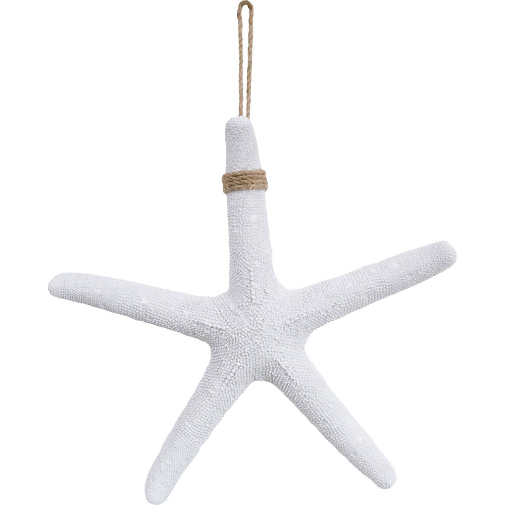 LVD Resin Starfish Textured Sculpture Home/Room Tabletop Decor XL 38x38cm WHT
