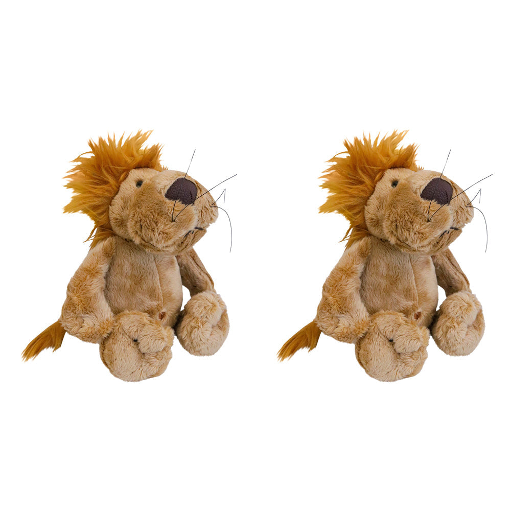 LVD Plush Lenny Lion Kids/Childrens Stuffed Animal/Soft Toy 21x10cm Brown 0+ (2 Pack)