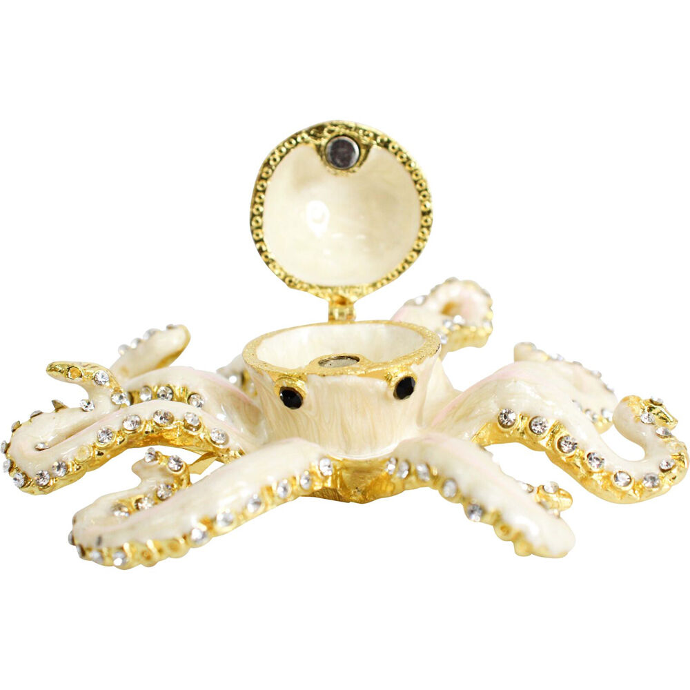 LVD Metal/Enamel Decorative Trinket Box Jewellery Holder Home Decor Octopus — image 2