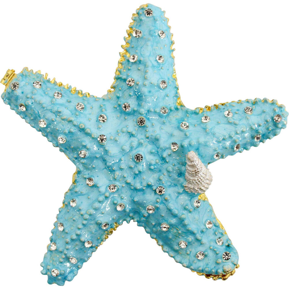 LVD Metal/Enamel Decorative Trinket Box Jewellery Holder Home Decor Starfish