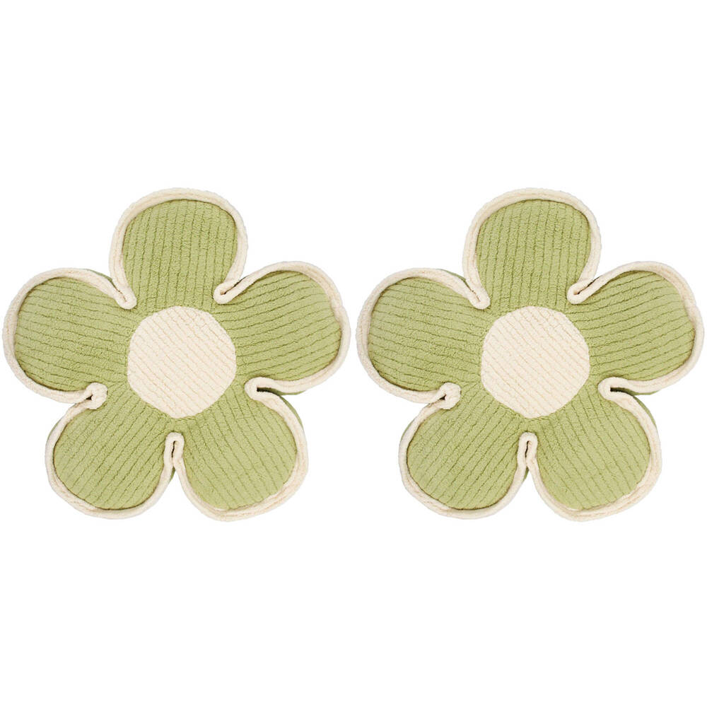 LVD Kids Polyester Green Flower Pillow Cushion Childrens Room/Lounge Decor (2 Pack)