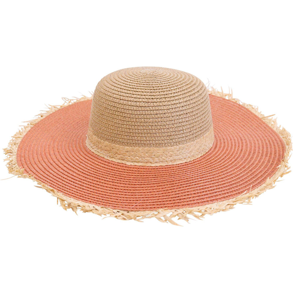 LVD 42cm Rust Women's Woven-Paper Broad-Brimmed Summer Hat Wanderer