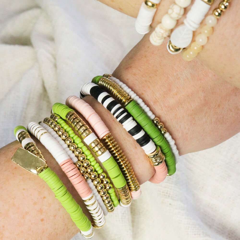 LVD Womens Elastic Bracelet Clover Set Fancy Chic Wrist Accesories 17cm (7 Pieces) — image 2