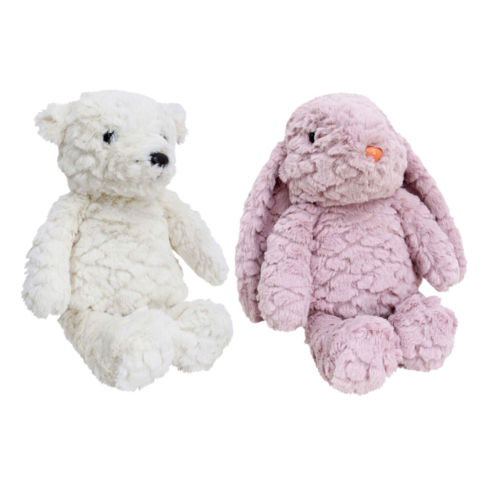 LVD 22/32cm Cream Edmond Bear & Lavender Ella Bunny Kids Plush Toy Combo Set