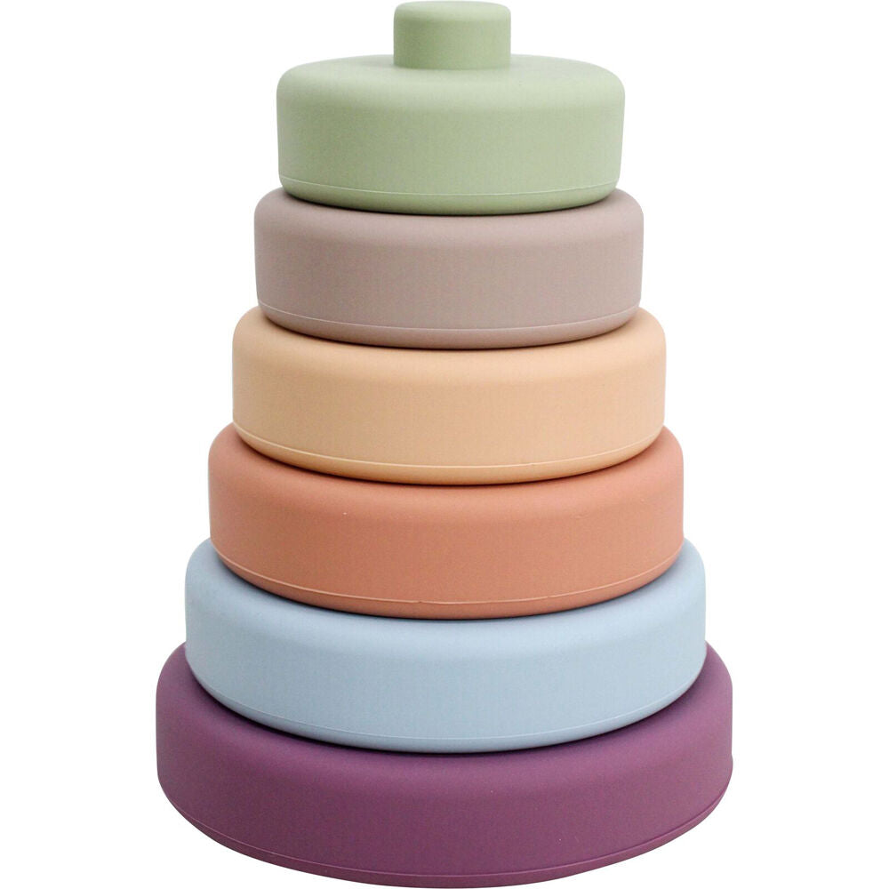 LVD 9.5x12.5cm Multicoloured Silicone Baby Stacking Column Teething Toy