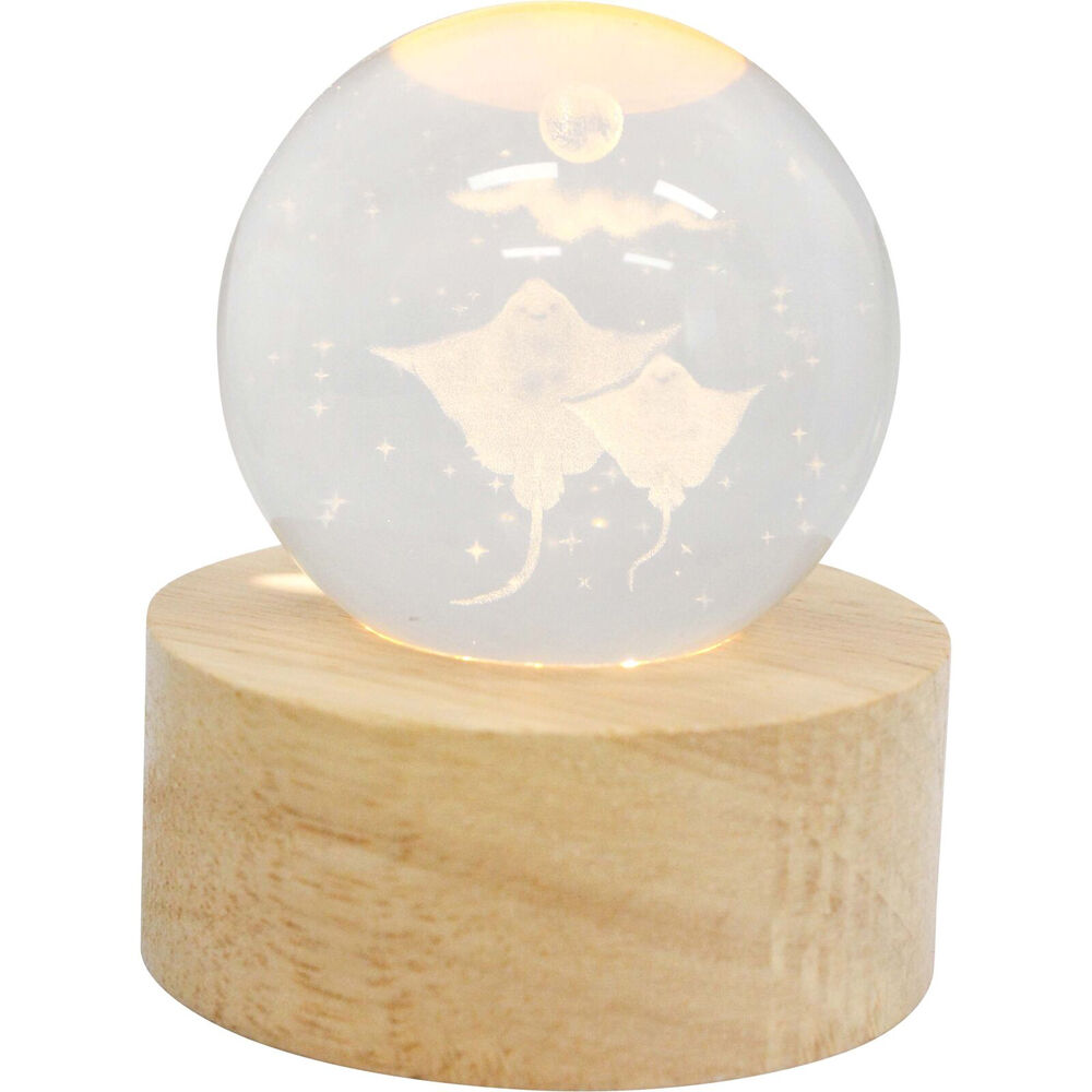 LVD Wooden LED Glass Ball Sphere Bedroom Decoration 7x3cm Stingray (2 Pack) — image 2