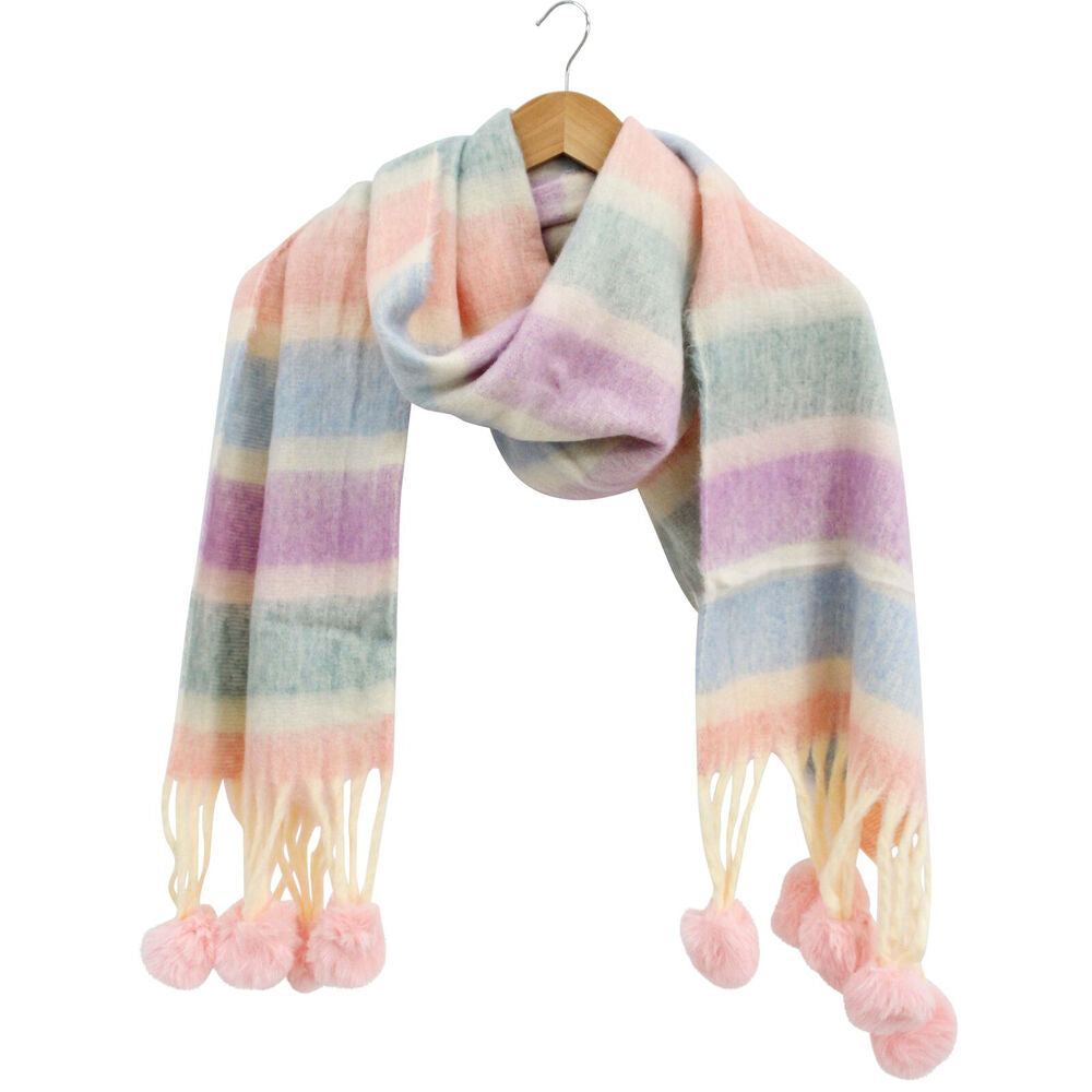 LVD 40x180cm Multicoloured Women's Sunset Skies Patterned Winter Scarf