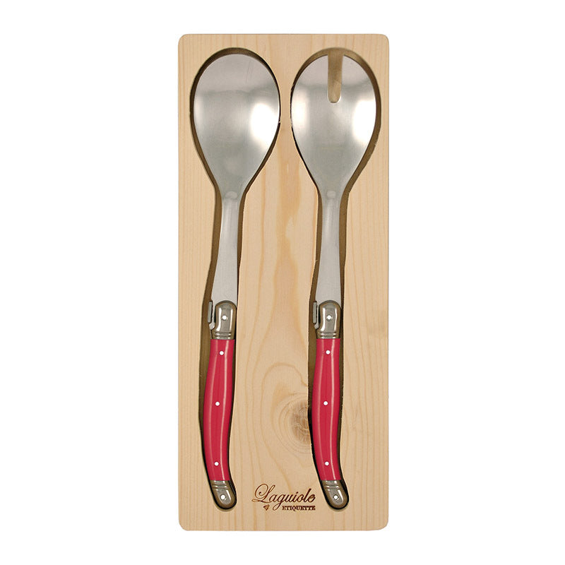 Laguiole Etiquette 28cm Stainless Steel Salad Fork & Spoon Multicolour (2 Pieces)
