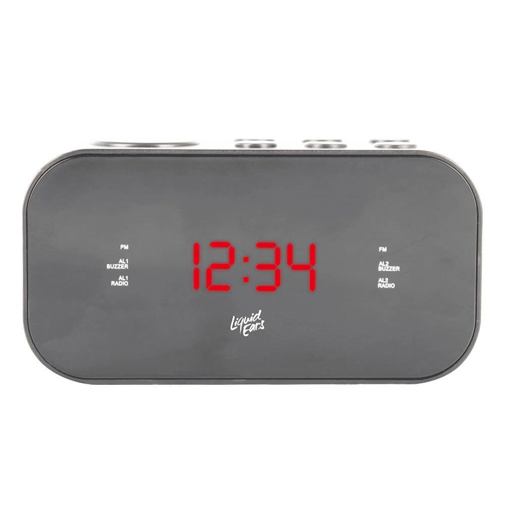 Liquid Ears AM/FM Portable Digital Dual Alarm/Radio Clock Tuner Snooze/Buzzer BK — image 2