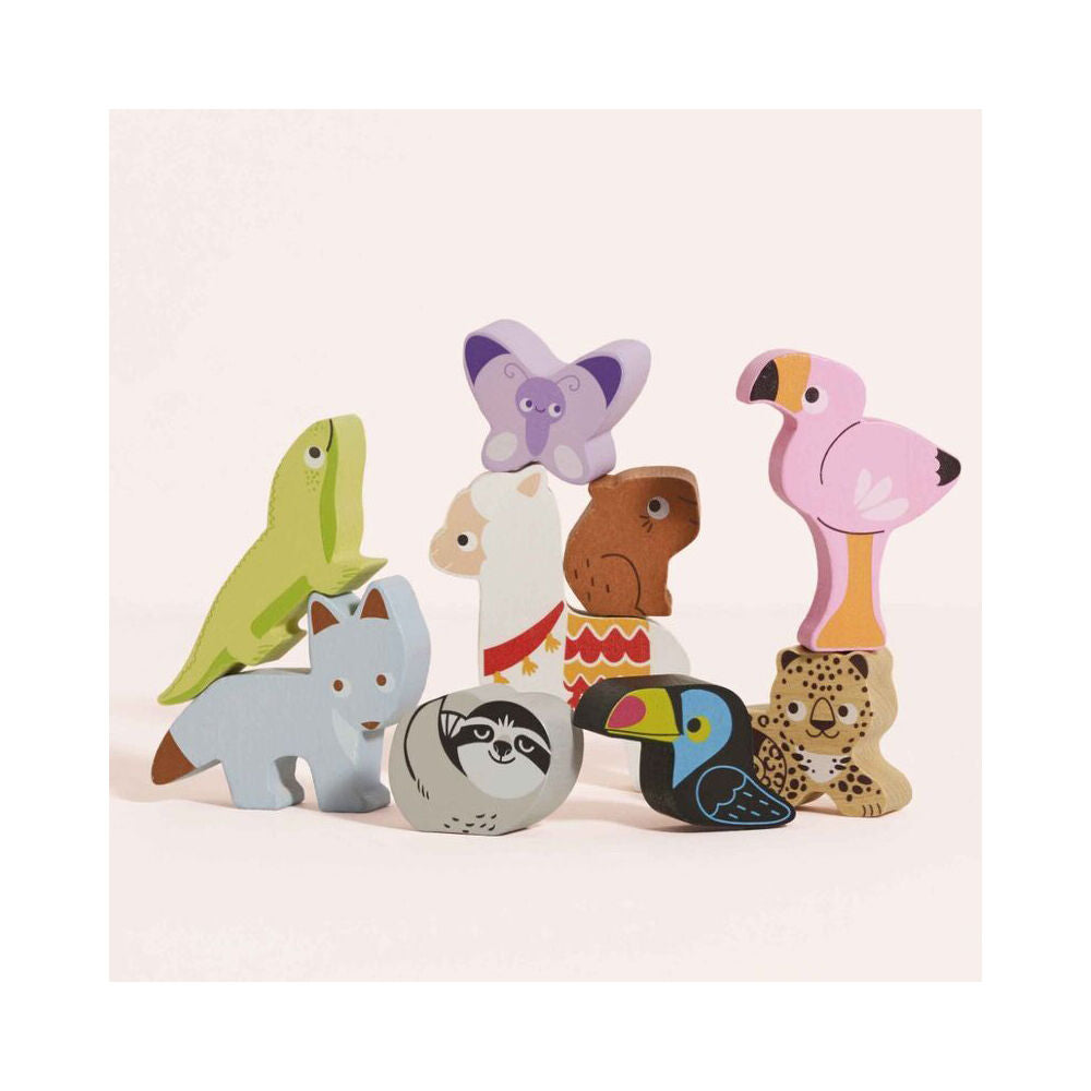LE Toy Van Wooden Andes Stacking Animals & Bag Educational Toy 18m+ (10 Pieces) — image 5