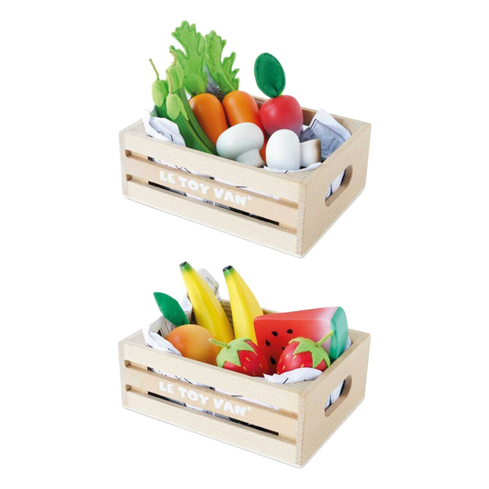 LE Toy Van Honeybake Smoothie Fruit/Harvest Vegetables in Crate Wooden Toy 2y+