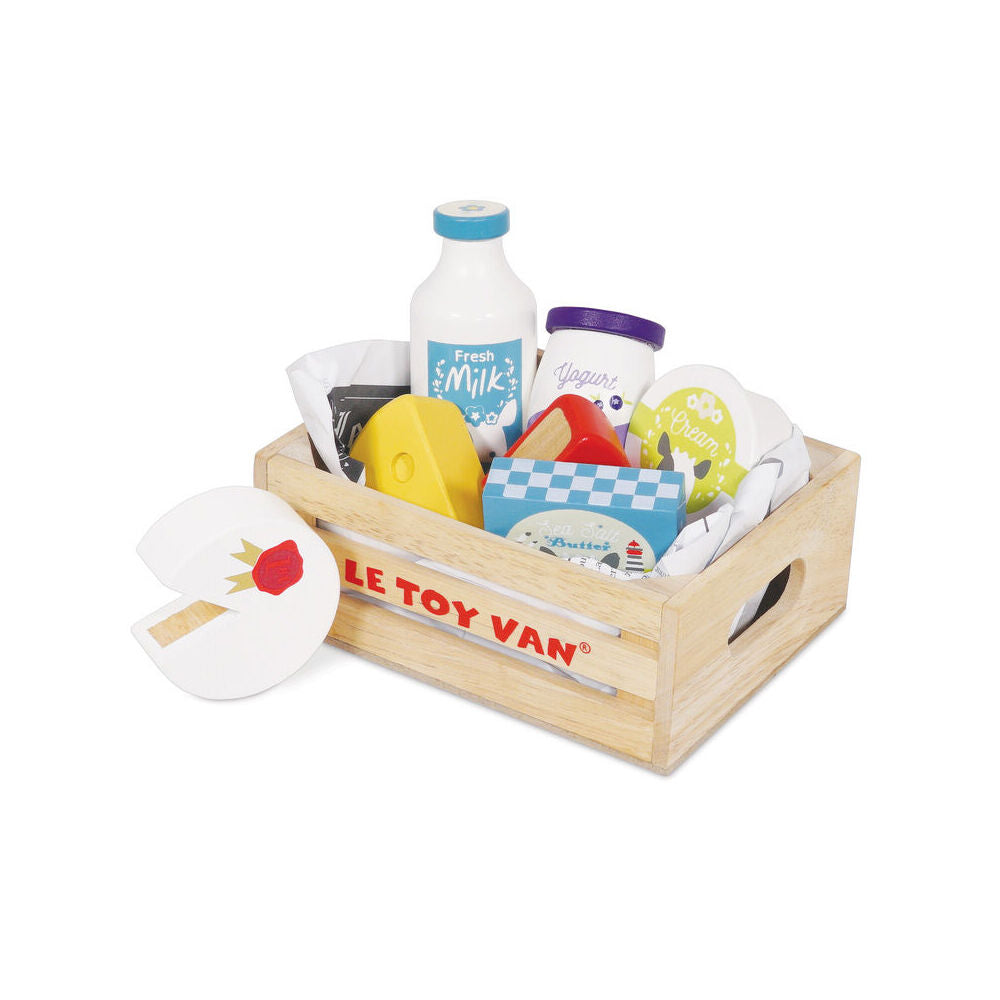 LE Toy Van Honeybake Cheese & Dairy Crate Kids/Children Play Wooden Toy 2y+