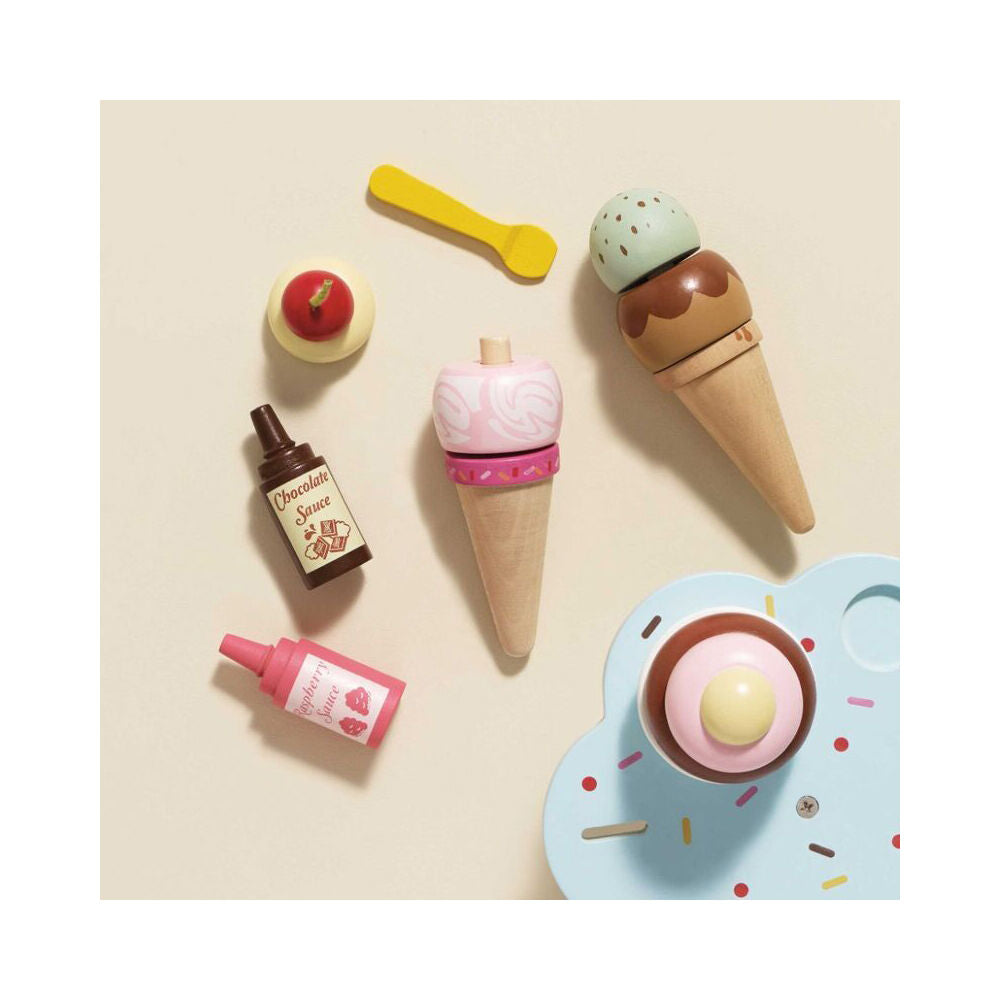LE Toy Van Wooden Ice Cream Stand & Toppings Kids/Children Pretend Play 2y+ — image 3