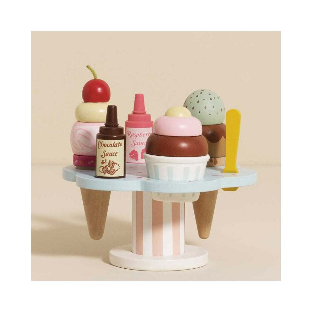 LE Toy Van Wooden Ice Cream Stand & Toppings Kids/Children Pretend Play 2y+ — image 4