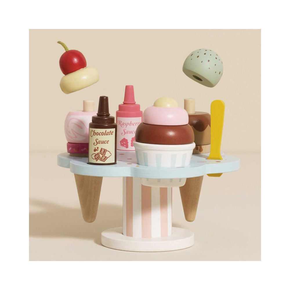 LE Toy Van Wooden Ice Cream Stand & Toppings Kids/Children Pretend Play 2y+ — image 5