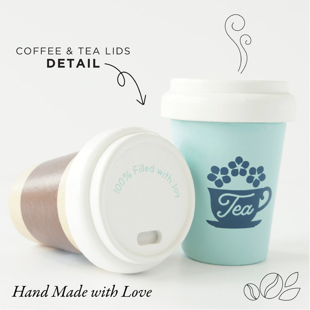 LE Toy Van Honeybake Take Away Hot Drink Cups Set 7x9cm Wooden Toy 2y+ (2 Pieces) — image 2