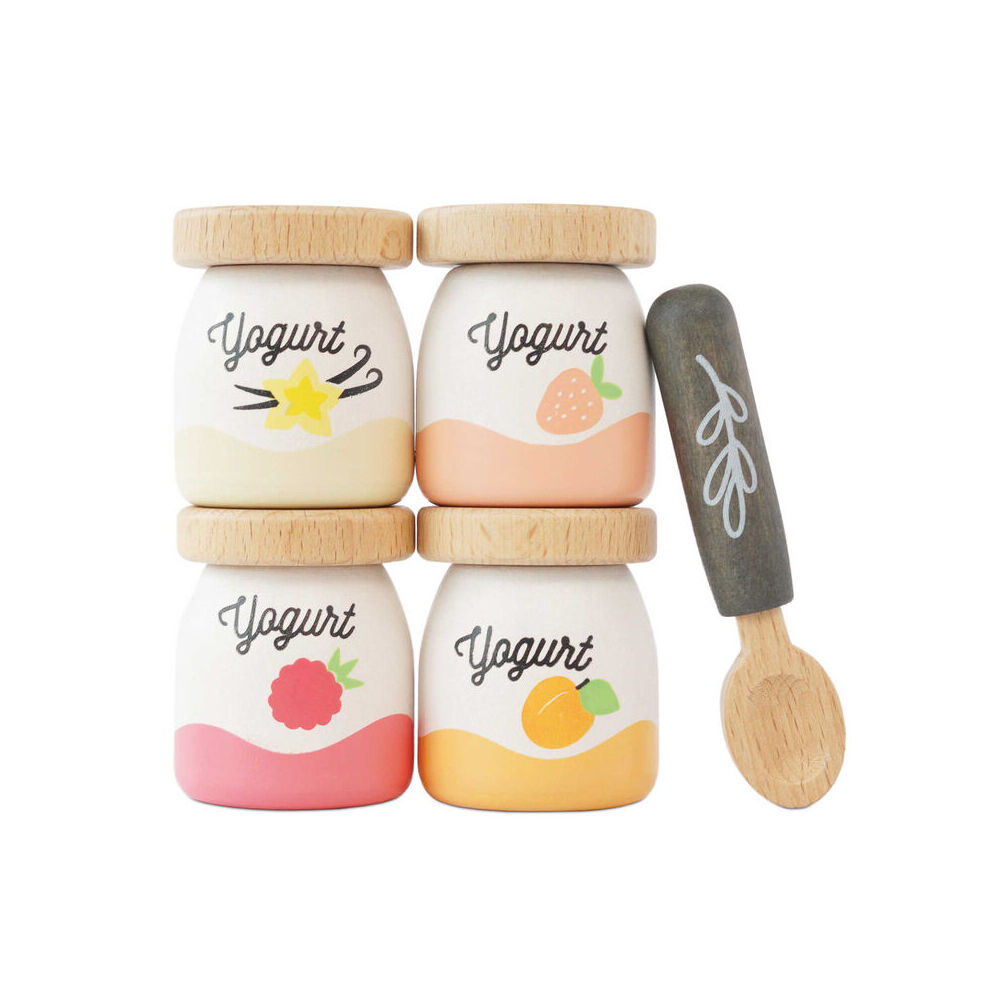 LE Toy Van Wooden Yoghurt Play Food Pack Kids/Children Pretend Play 3y+ (5 Pieces)
