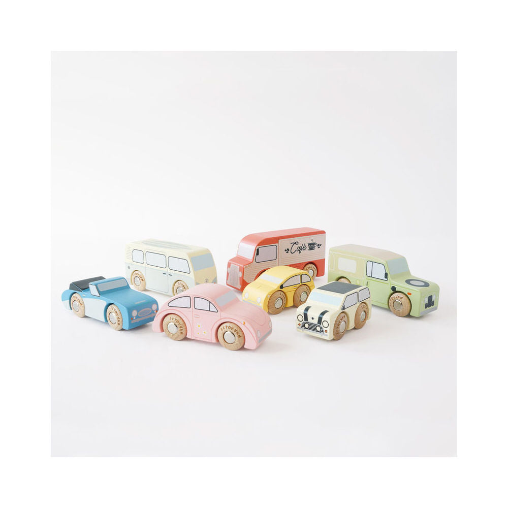 LE Toy Van Wooden Vintage Cars Vehicles Sensory Play Kids/Children 3y+ (7 Pieces) — image 2
