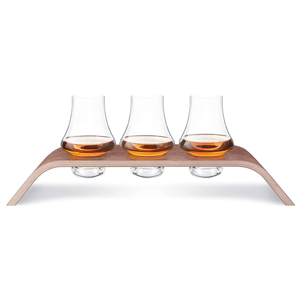 Final Touch 195ml Whiskey/Scotch Crystal Glasses Flight Tasting Set w/ Stand (4 Pieces) — image 2