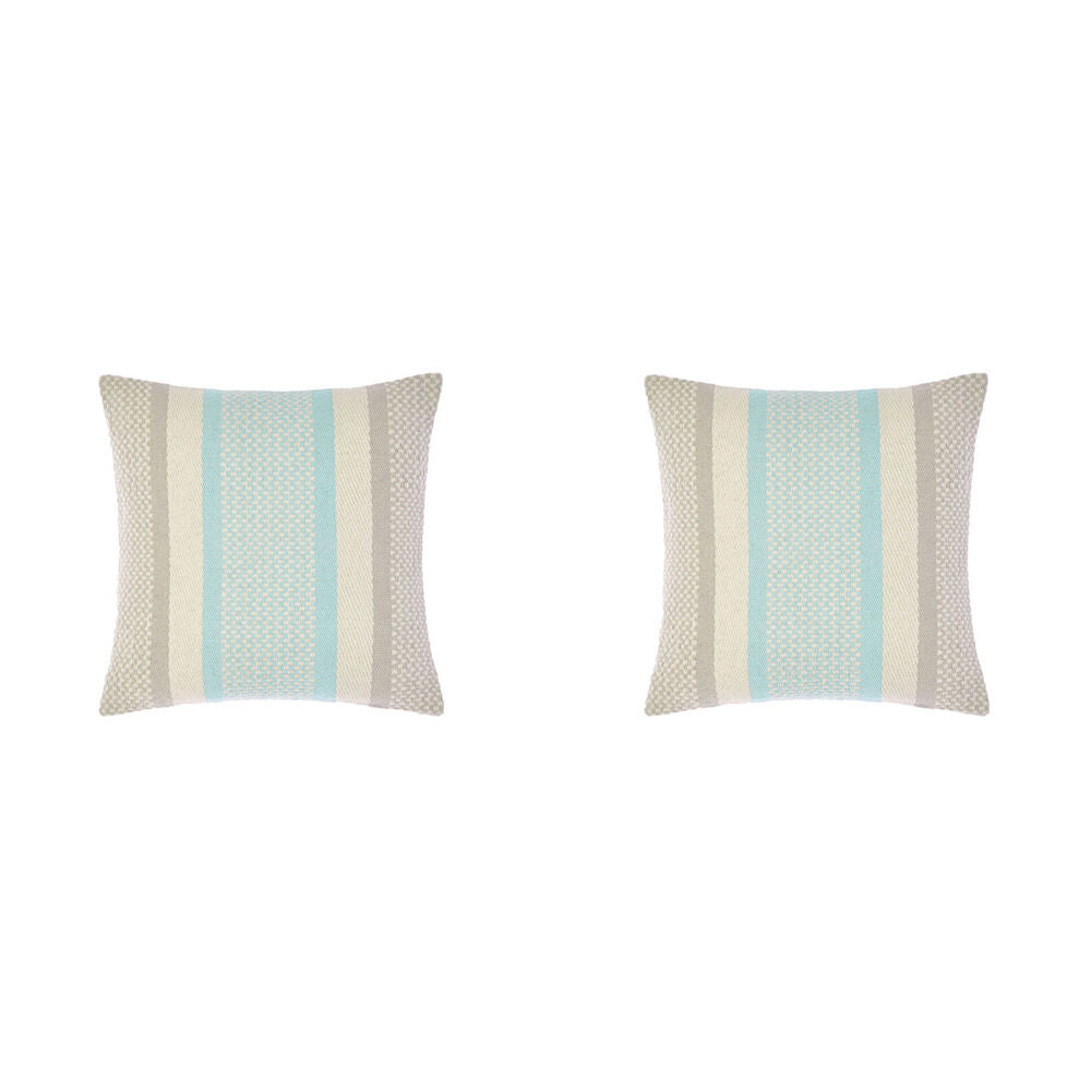 Linen House 50x50cm Verano Pale Blue Cushion Bedroom Throw Pillow Square (2 Pack)