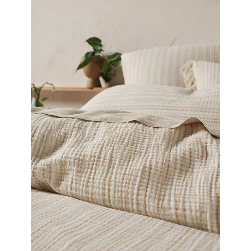 Linen House Majorca Natural Bedroom Cotton Quilt Cover Set — image 2