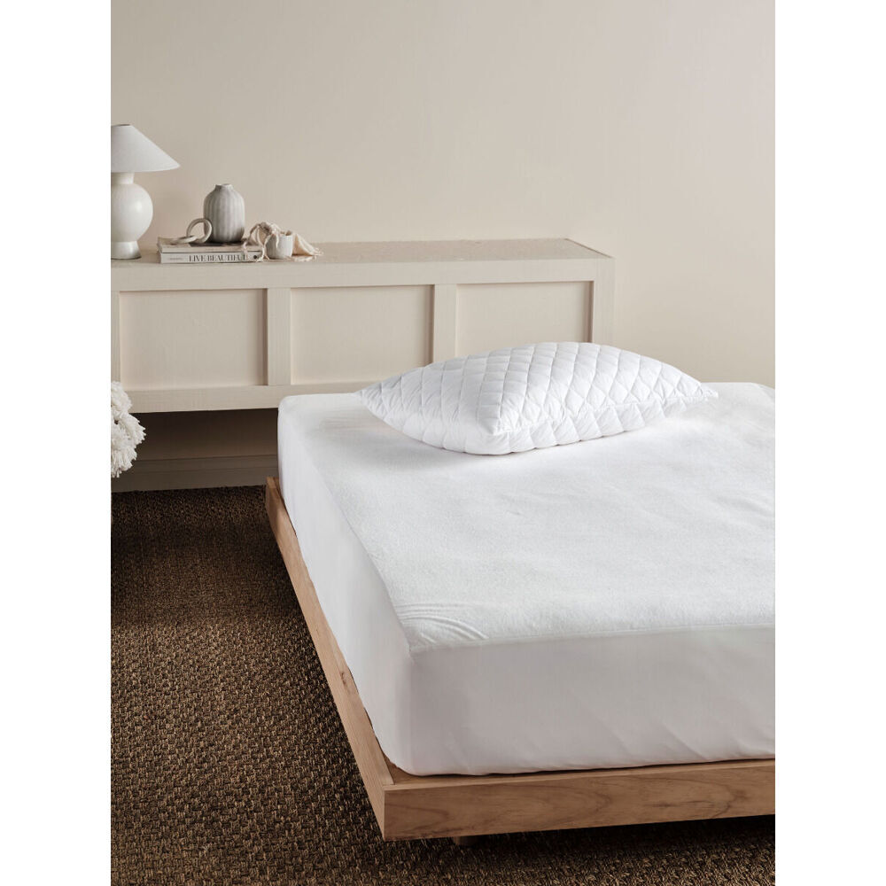 Linen House Bed Mattress Protector Everyday Bedding White