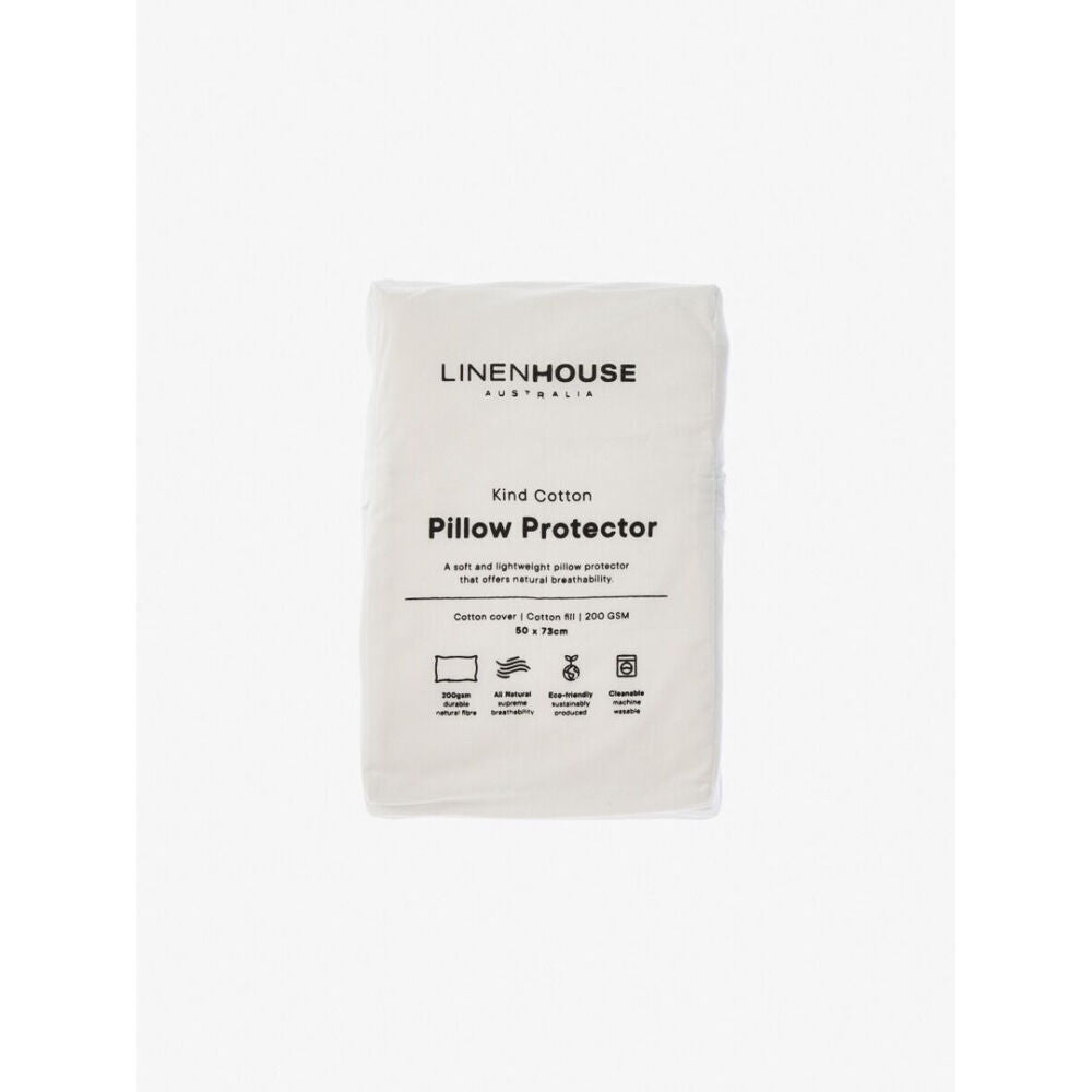 Linen House Kind 50x73cm Cotton Pillow Protector/Case Cushion Cover White — image 3