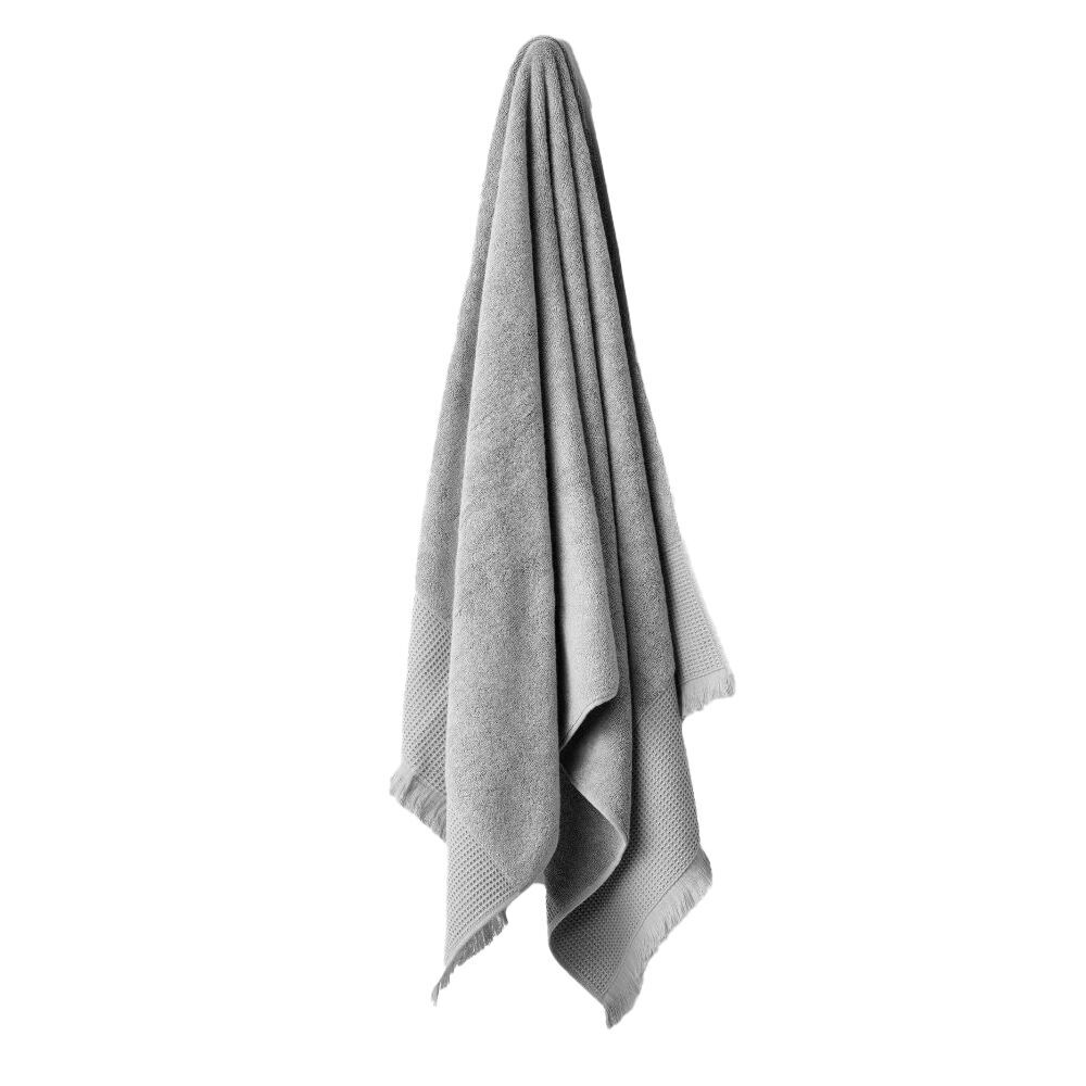 Linen House Aria Cotton/Bamboo Quick Dry Soft Bath Mat 60x80cm — Silver Grey