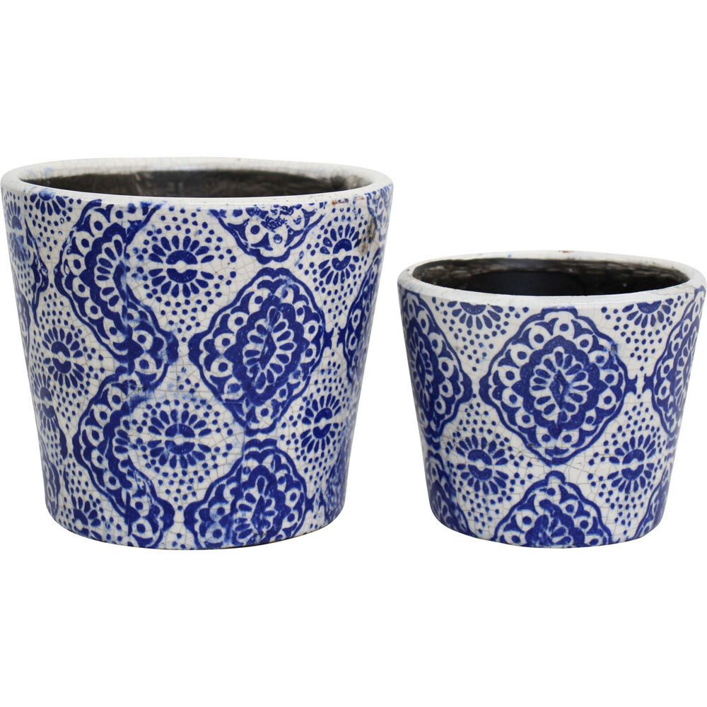 LVD Terracotta Indoor Decorative Planter Pot Set 16x14/12x10cm Sorrento (2 Pieces)