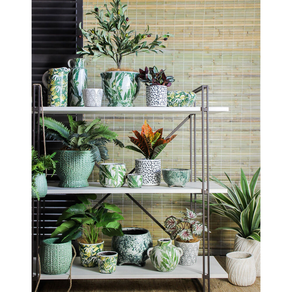 LVD 25x19cm Jade Green Terracotta Indoor Decorative Planter Pot Round — image 2
