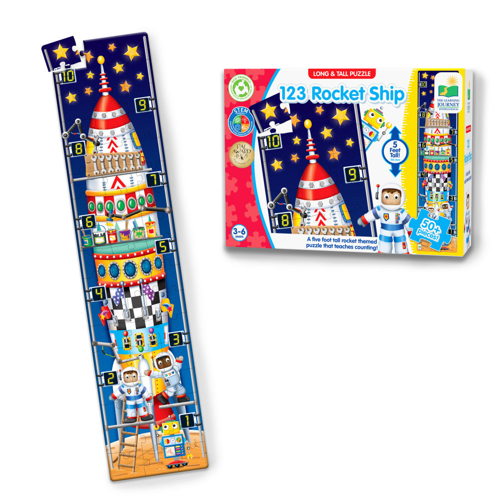 Learning Journey Long & Tall Puzzles 123 Rocketship Kids Educational Toy 3-6y