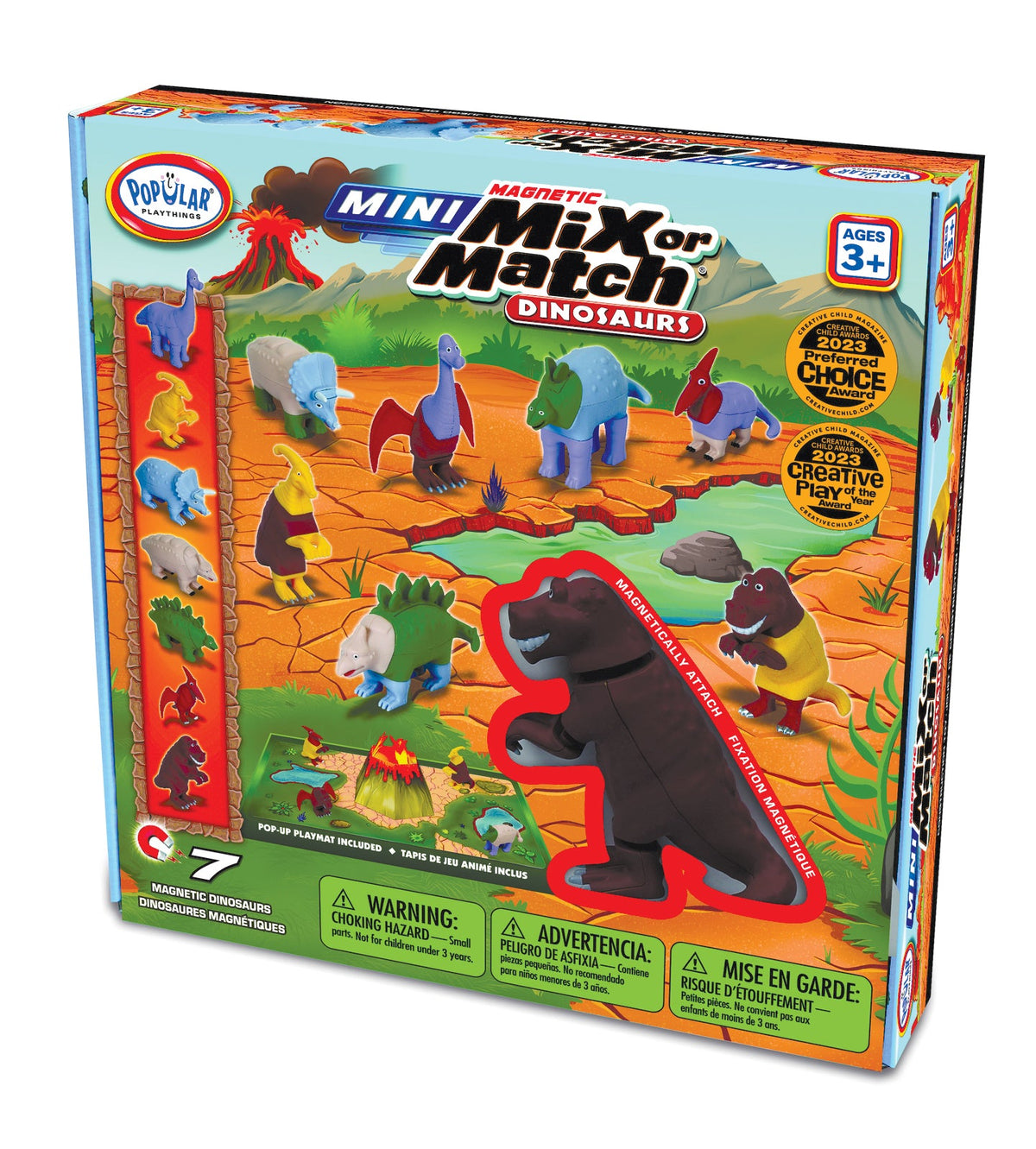 Popular Playthings Magnetic Mini Mix or Match Dinosaur Deluxe Animal Toy Kids 3+