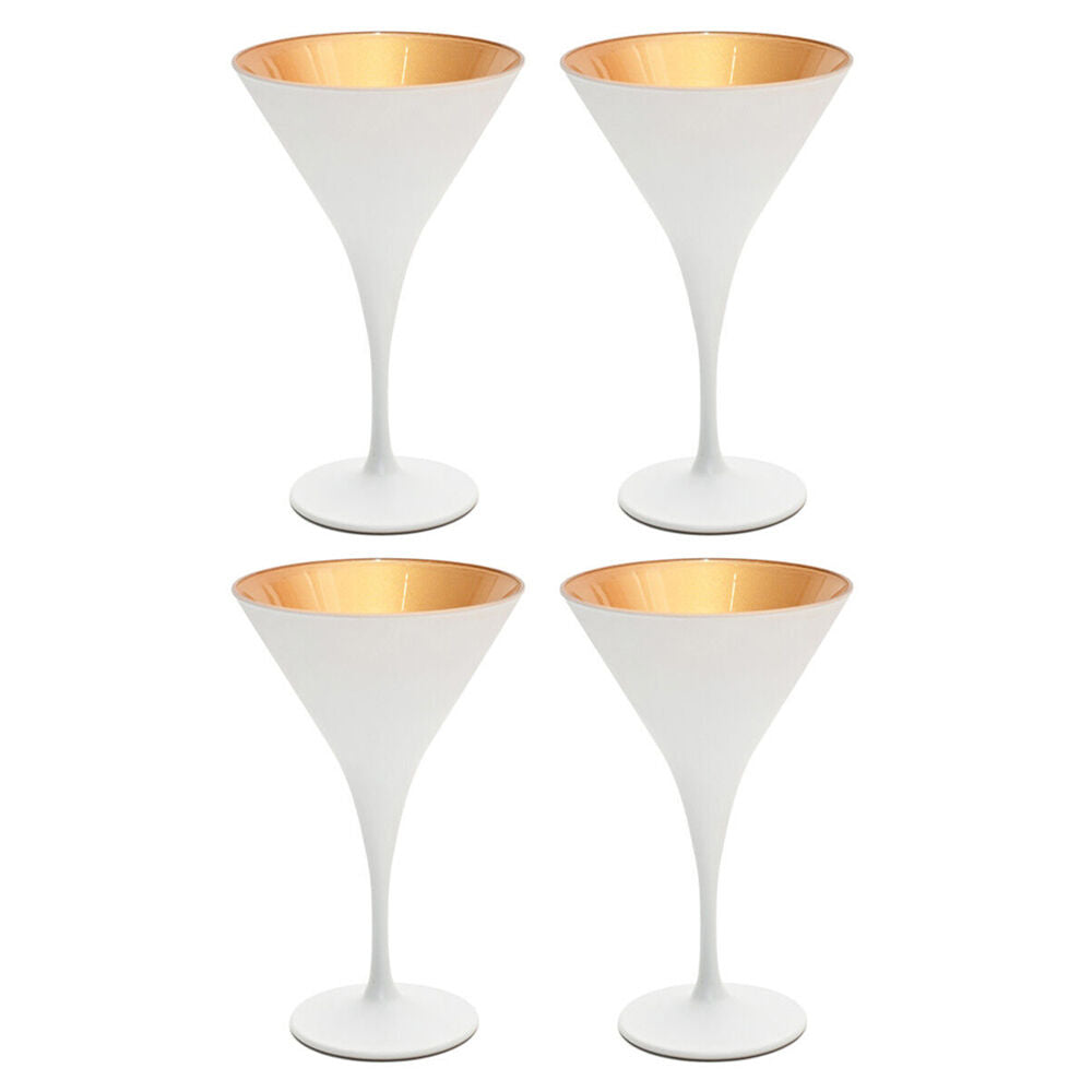 Artcraft Luna Classic Martini Glass Beverage Drinkware White/Gold (4 Pieces) — 175ml