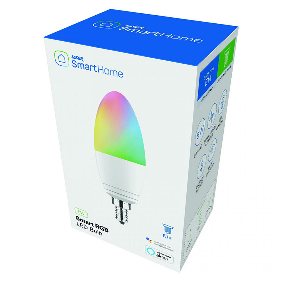 Laser 5W E14 Smart RGB LED Light Bulb Colour/Intensity Adjust WiFi App Control — image 2