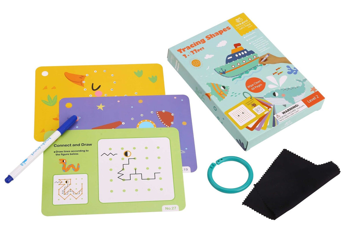 Tookyland Lets Trace Kids Tracing Shapes Flash Cards Educational Toy 3+ (33 Pieces) — image 4