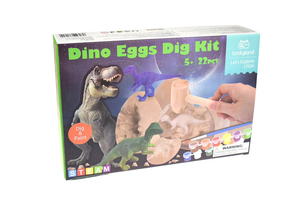 Tookyland Dinosaur Egg Dig Kit Kids Fun Play Activity Painting Craft Toy 5+ (22 Pieces) — image 7