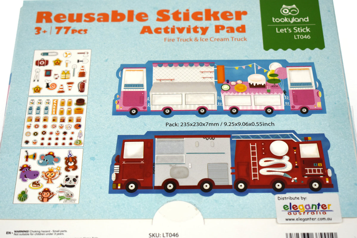 Tookyland Kids Reusable Stickers Activity Pad Art/Craft Kit Play Toy 3+ (77 Pieces) — image 6