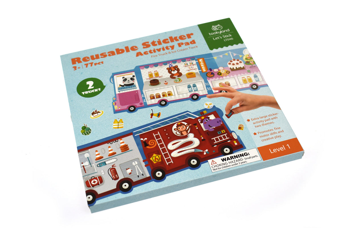 Tookyland Kids Reusable Stickers Activity Pad Art/Craft Kit Play Toy 3+ (77 Pieces) — image 5